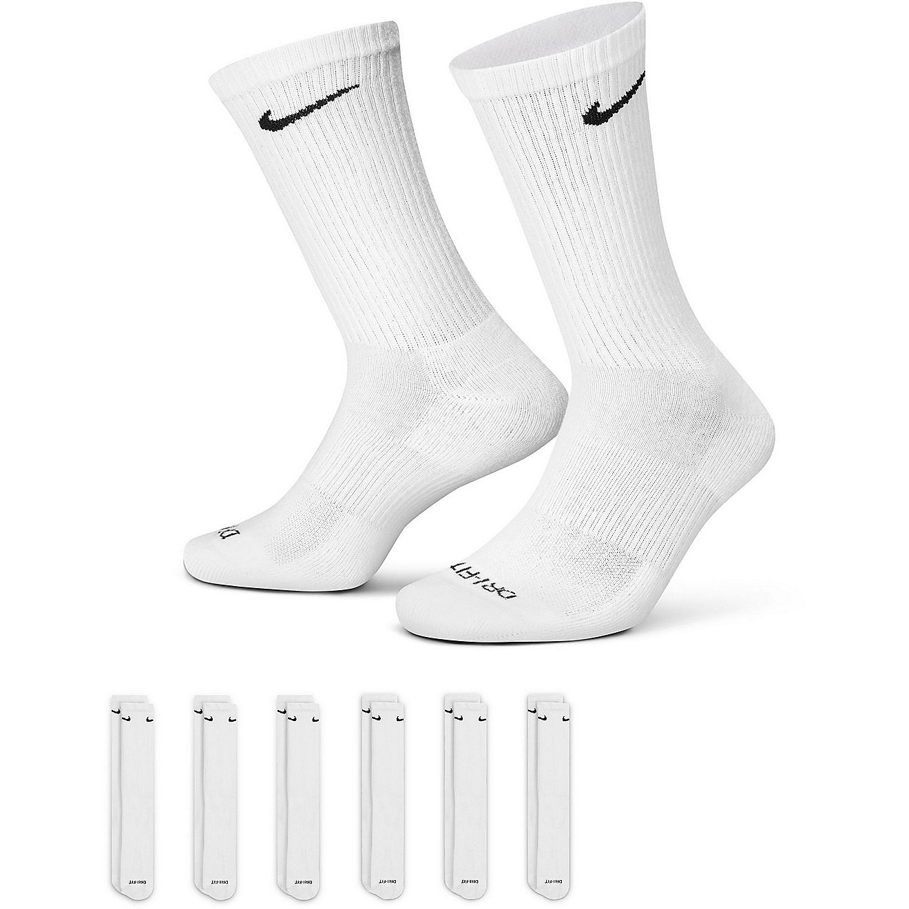 Nike Men's Everyday Plus Cushion Training Crew Socks 6 Pack | Academy | Academy Sports + Outdoors