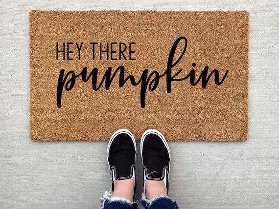 Hey there pumpkin doormat, pumpkin, fall decor, personalized doormat, pumpkin doormat, welcome ma... | Etsy (CAD)