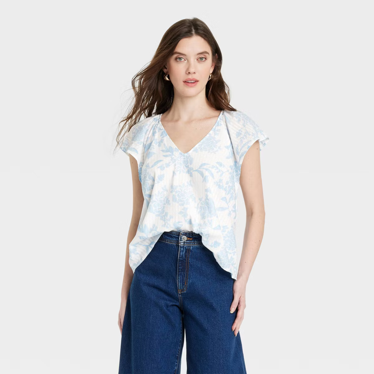 Women's Flutter Short Sleeve Blouse - Universal Thread™ | Target
