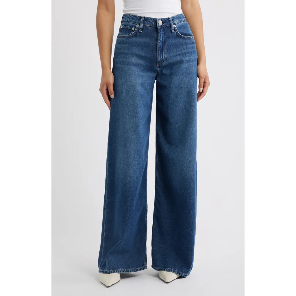 rag & bone Featherweight Sofie High Waist Wide Leg Jeans in Emerson at Nordstrom, Size 24 | Nordstrom
