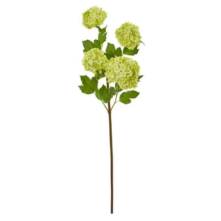 Nearly Natural 30 inch Snowball Hydrangea Artificial Flower (Set of 3) | Walmart (US)