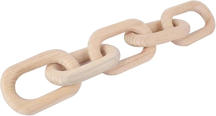 Tongdejing Wood Chain Link Decor, 5 Link Hand Carved Decorative Natural Long Wood Chain, Home Dec... | Amazon (UK)