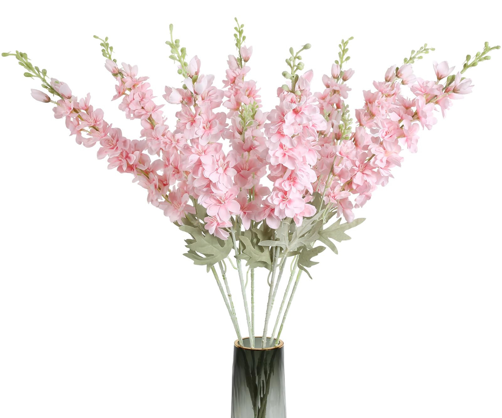 8PCS Pink Delphinium Artificial Flowers 33.5in Long Stem Larkspur Fake Silk Flowers for Tall Vase... | Amazon (US)