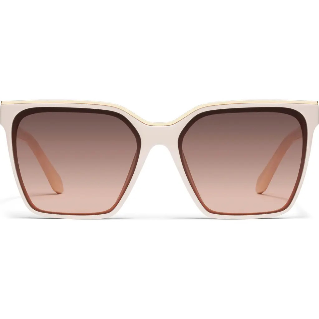 QUAY Level Up 60mm Square Sunglasses in Champagne/Brown Fawn at Nordstrom | Nordstrom