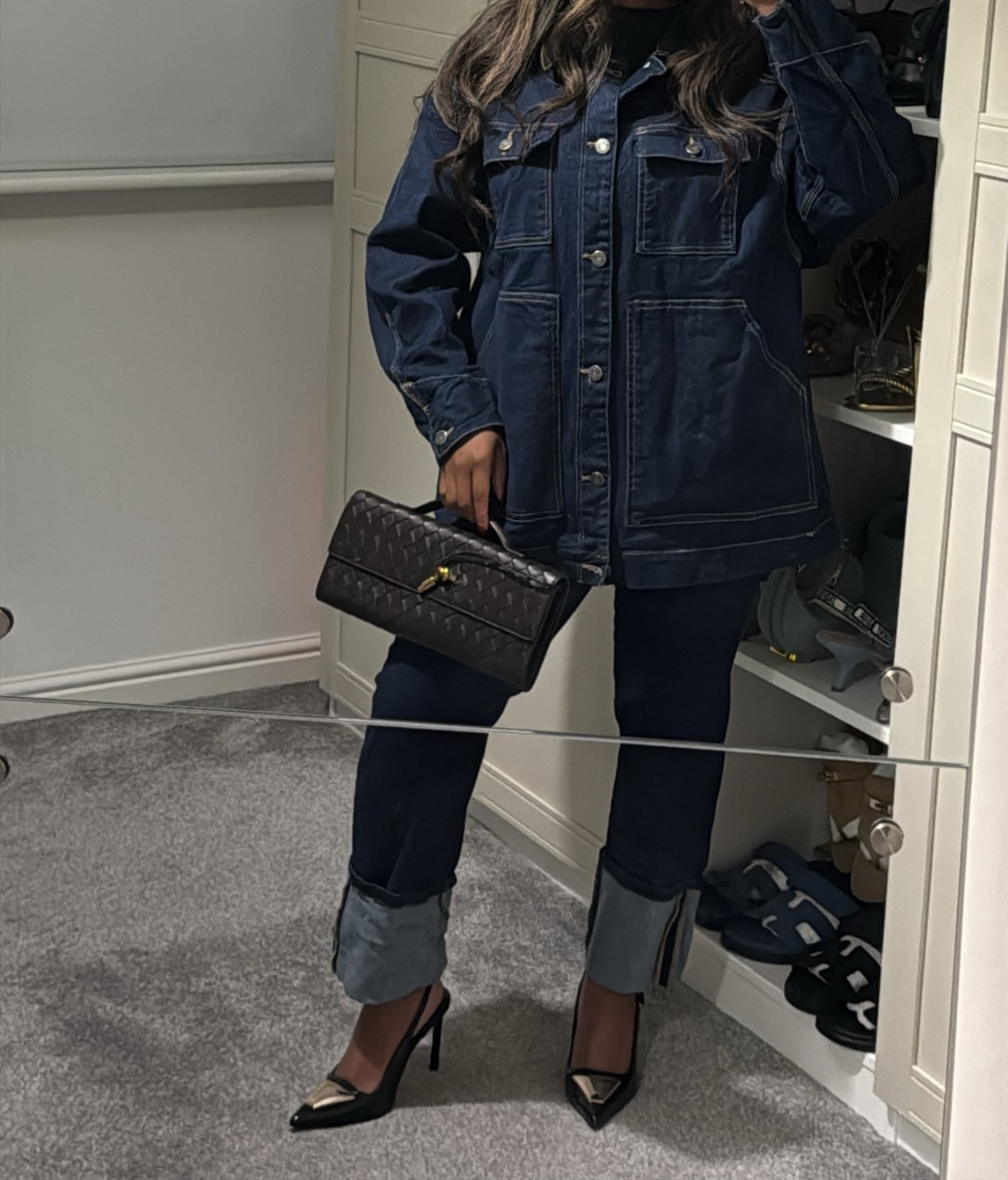 Sling back shoes 
Double denim 

#LTKautumn #LTKjeans #LTKdatenight