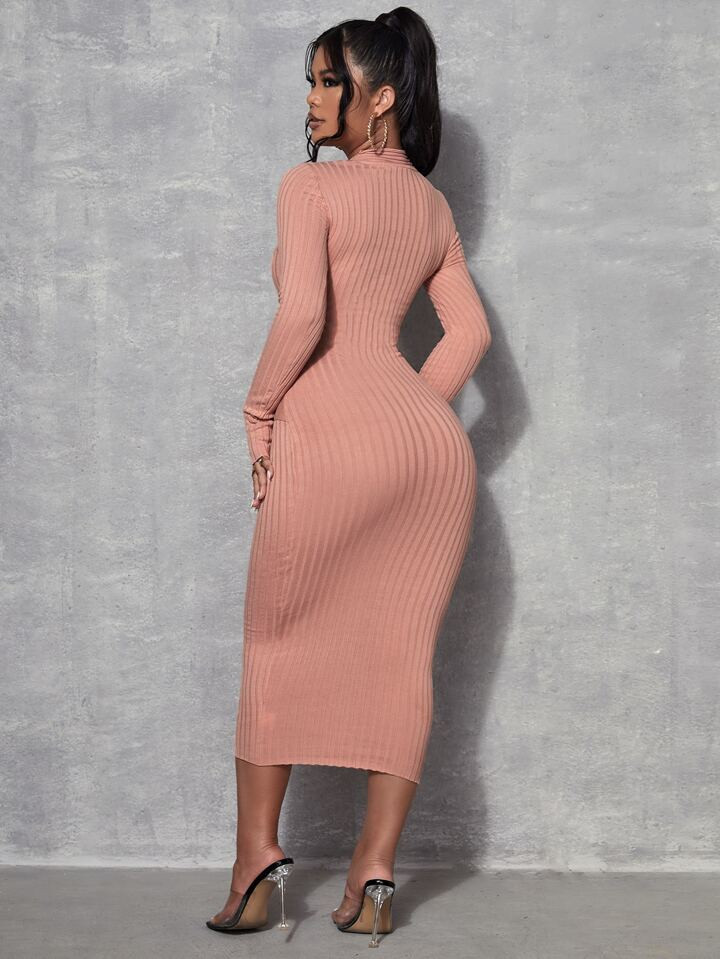 SHEIN SXY Contrast Strap Pattern Sweater Dress | SHEIN