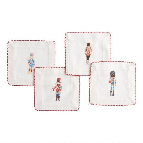 Watercolor Nutcracker Beverage Napkins 4 Pack | World Market