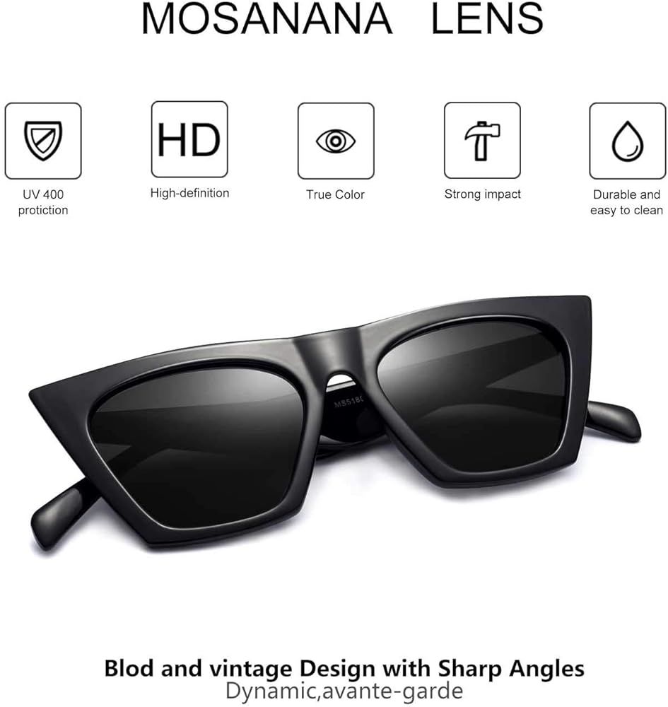 Mosanana Square Cateye Sunglasses for Women Fashion Trendy Style MS51801 | Amazon (US)