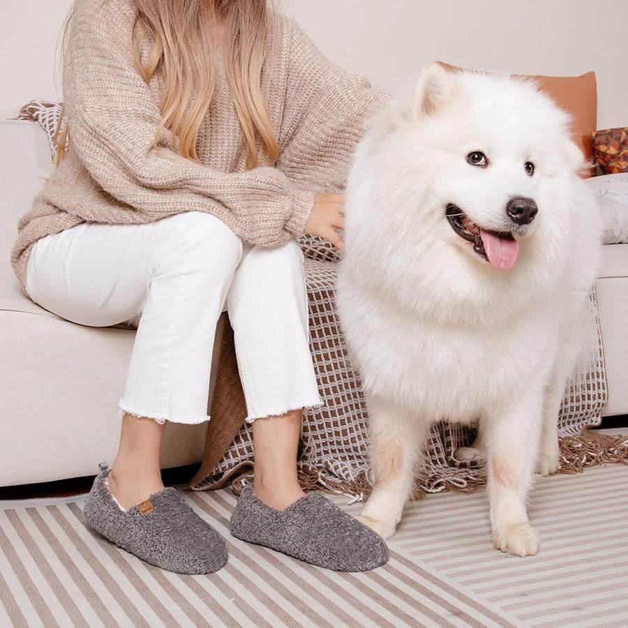 EverFoams Women’s Soft Curly Full Slippers Memory Foam Lightweight House Shoes Cozy Loafer with... | Amazon (US)