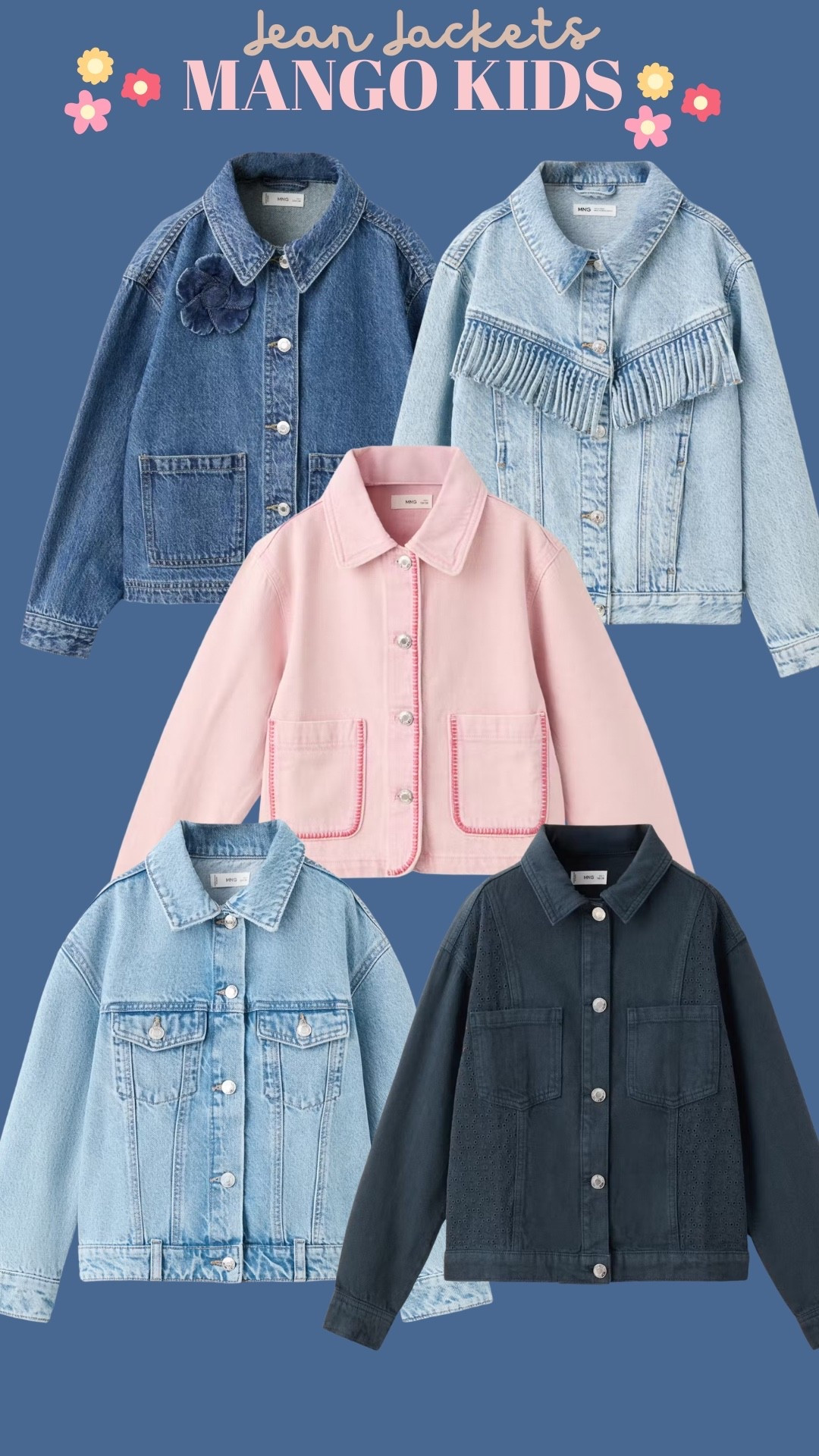 Mango Kids 🥭
Girls outfit Inspiration ✨
Jean Jackets 💙 Denim Jackets 
Little girls, Big girls 👧 

#LTKootd #LTKSaleAlert #LTKKids