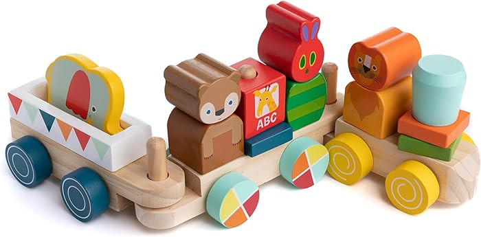 Kids Preferred World of Eric Carle The Very Hungry Caterpillar Wooden Train Set, 12 Pieces | Amazon (US)