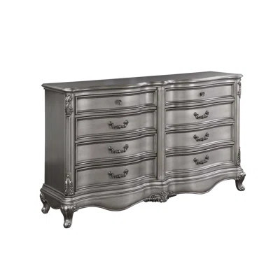 Ariadne Antique Platinum Finish Dresser with Six Spacious Drawers, Perfect for Elegant and Functional Storage | Wayfair North America