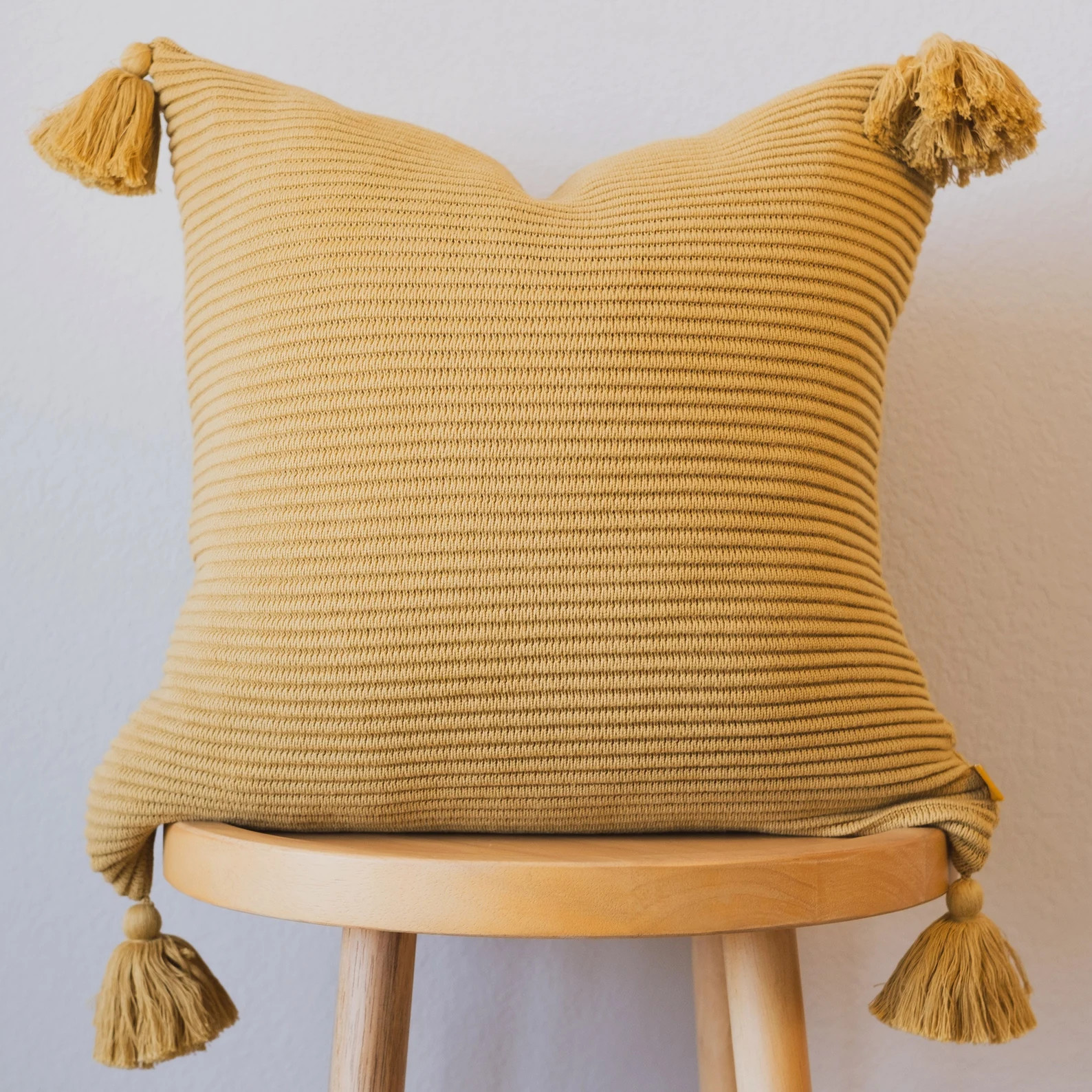 Lumi Living 100% Soft Cotton Raised Stripes Textured Rib Knit Throw Pillow Cover with Tassels (Mu... | Etsy (Global)