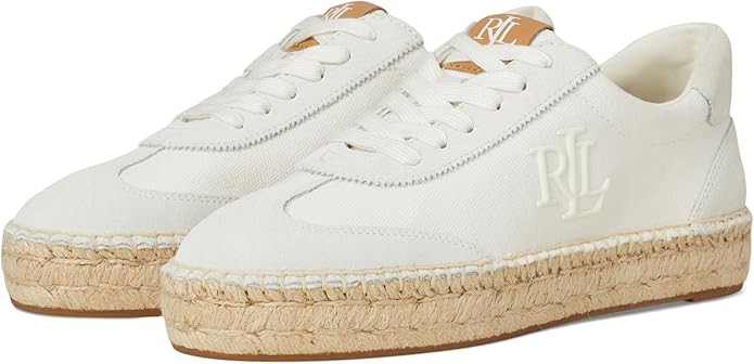 Lauren Ralph Lauren Womens Luize Canvas and Suede Espadrille Sneakers | Amazon (US)
