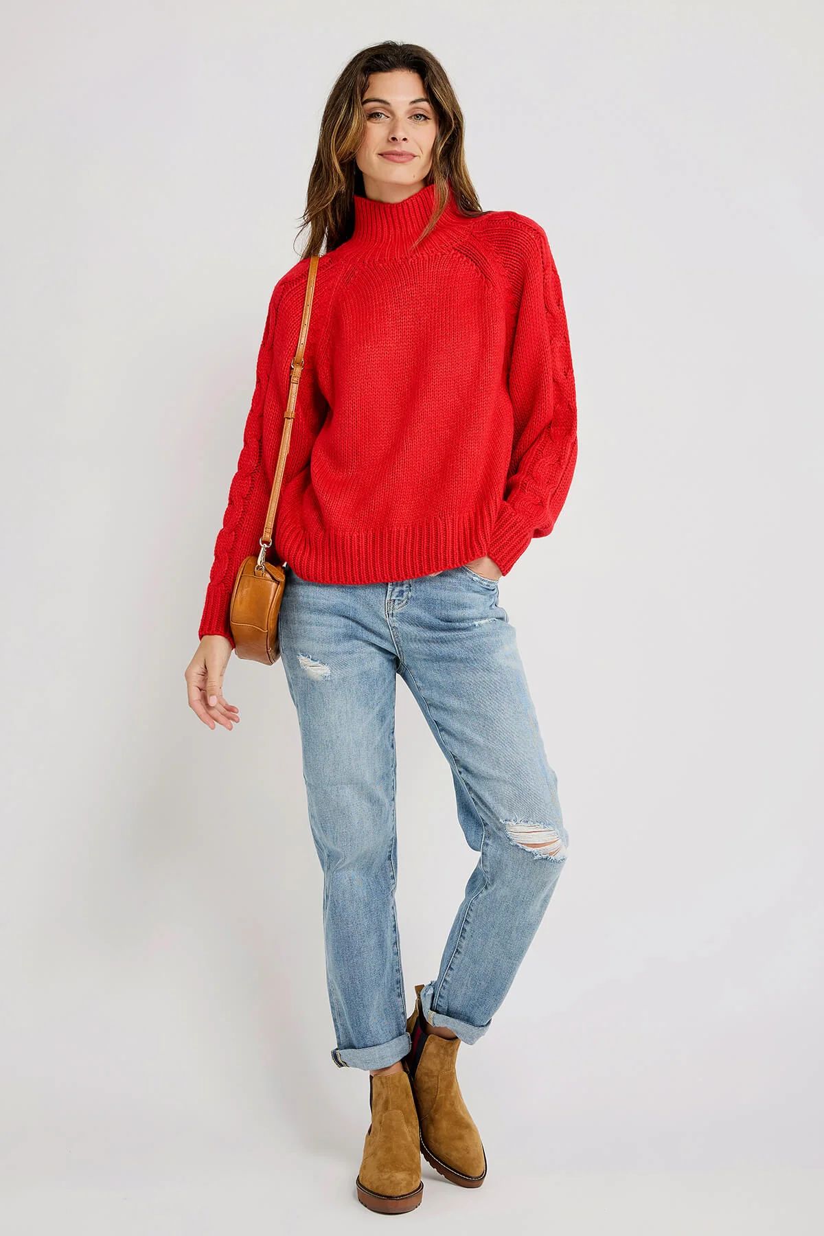 RD Style Nhyira Long Sleeve Mock Neck Pullover | Social Threads