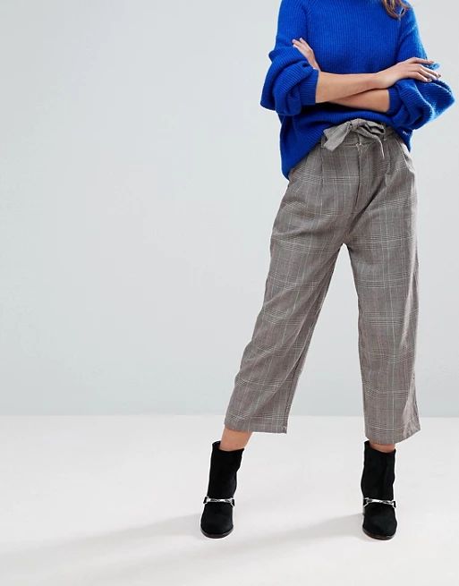 Pull&Bear - Heritage - Pantalon à carreaux avec ceinture à nouer | ASOS FR