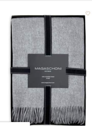 Magaschoni Solid 100% Cashmere Throw with Tassel Edge Grey Gift Box 50" W x 60" L | Amazon (US)