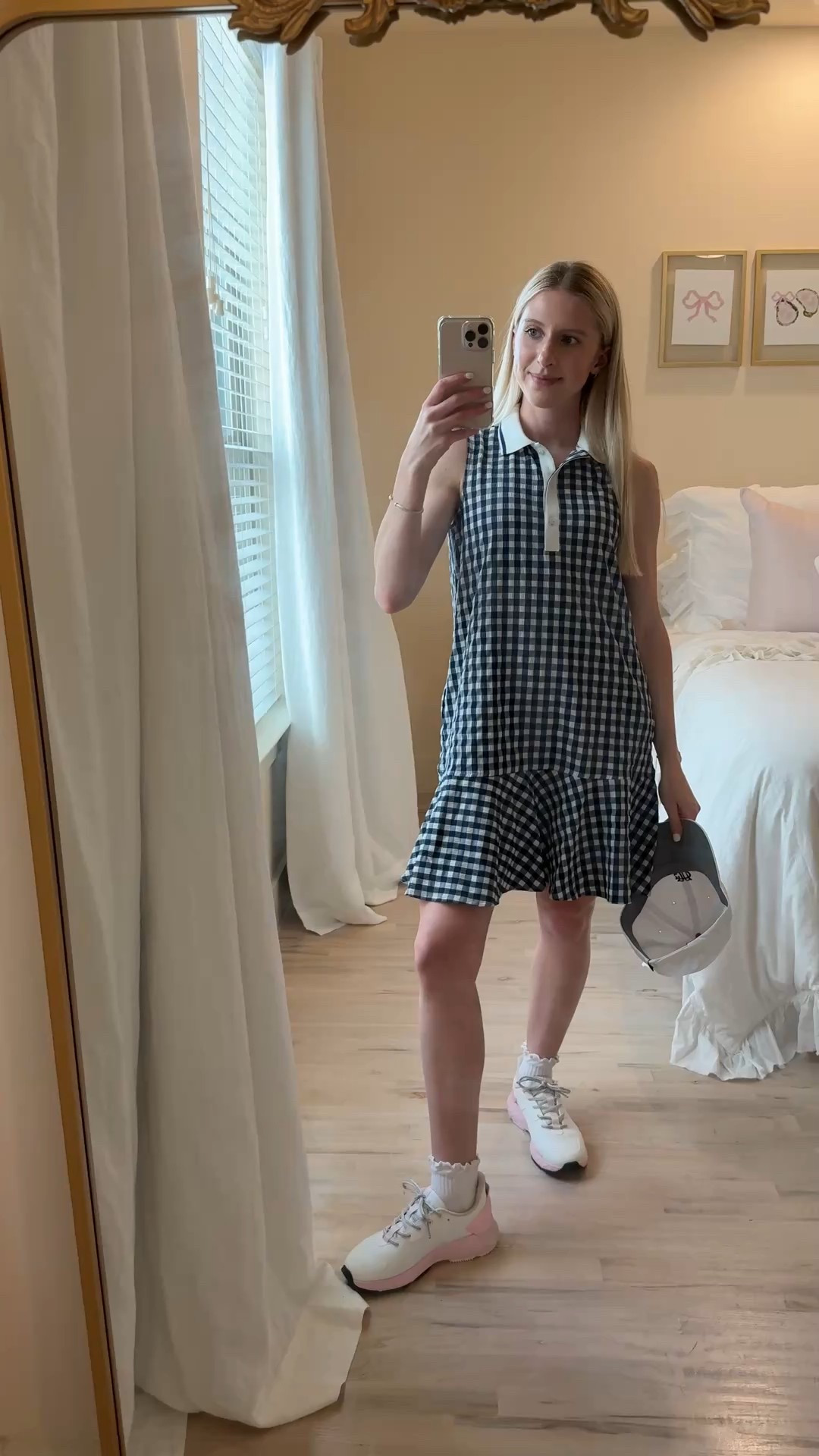Golf outfit // golf dress // activewear dress // ruffle socks // golf shoes 