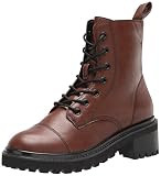 The Drop Women's Sparta Chunky Sole Lace Up Combat Boot , Chocolate, 6.5 | Amazon (US)
