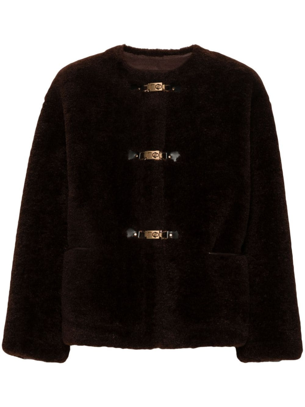 Maje faux-fur coat - Brown | Farfetch Global