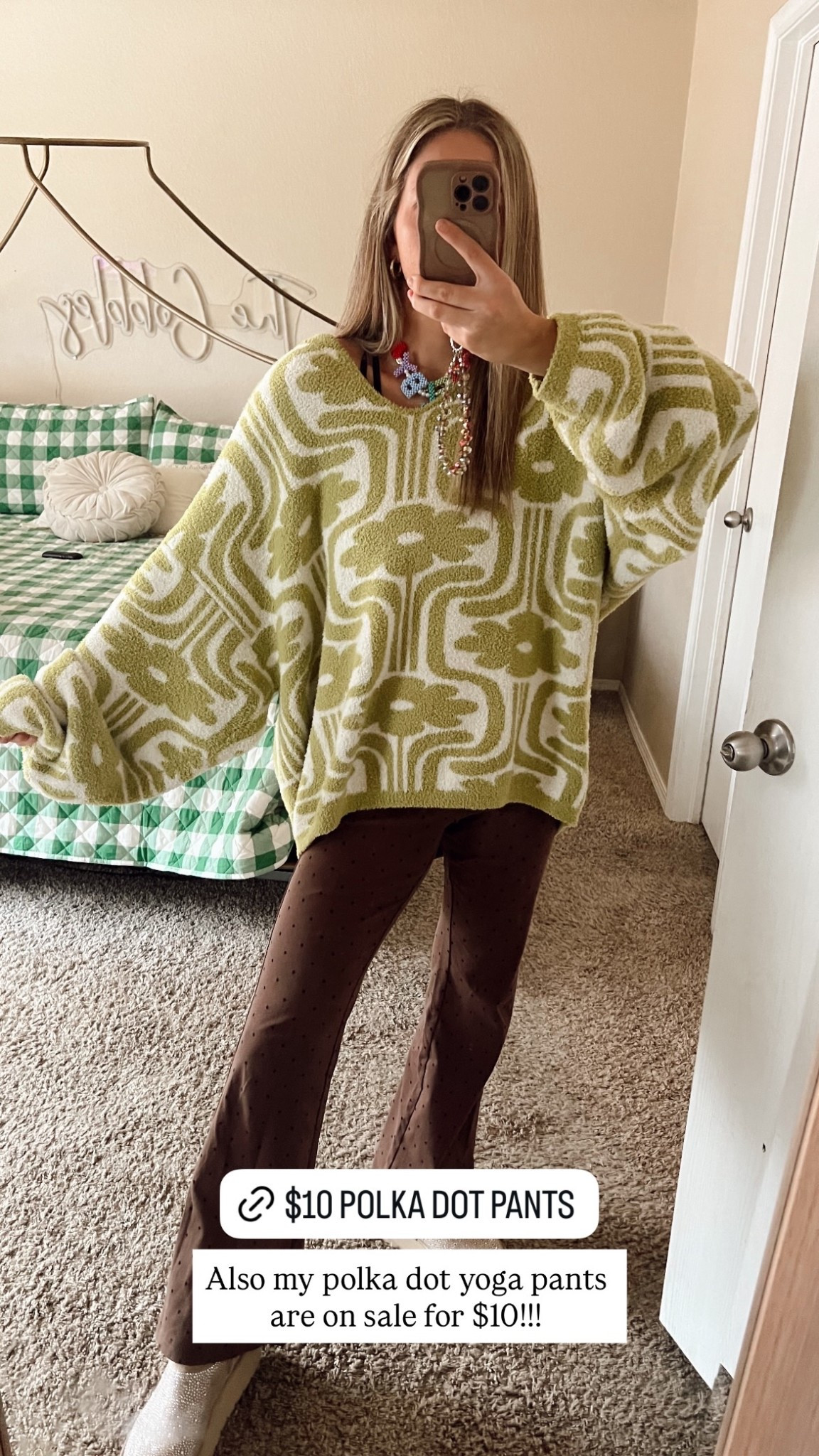 Also my polka dot yoga pants are on sale for $10!!!