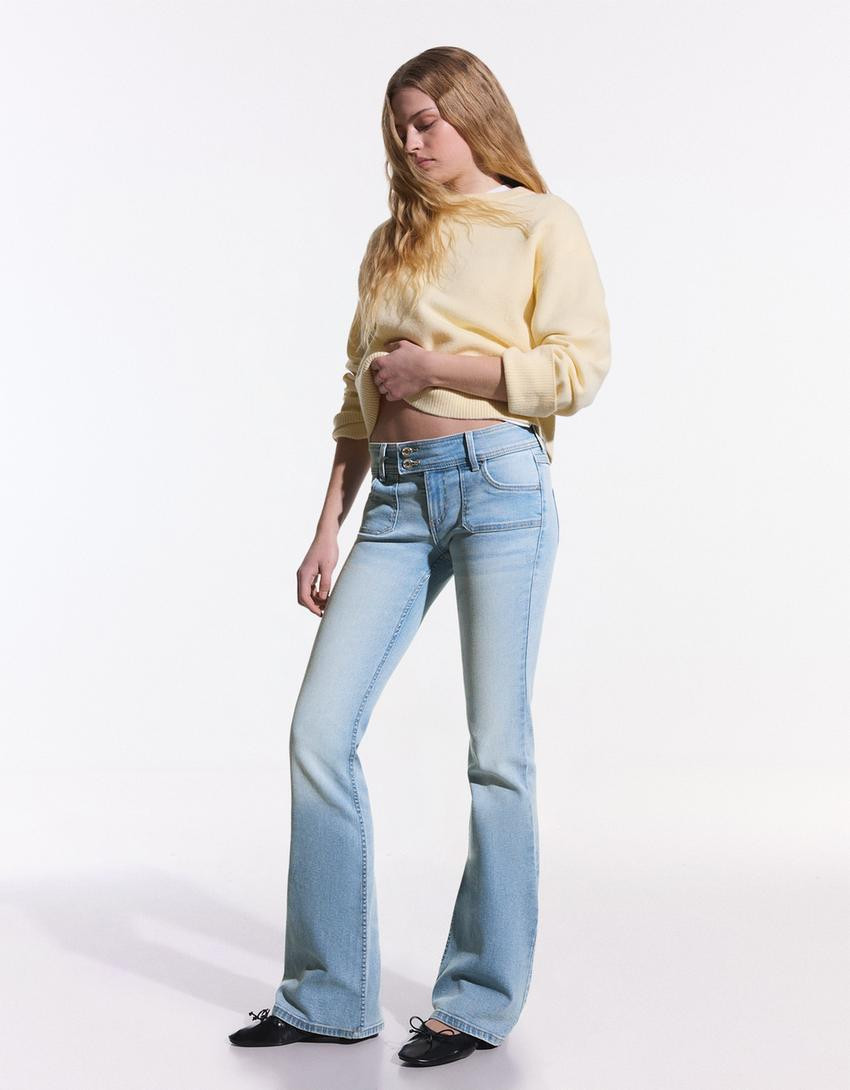 Low rise bootcut jeans - Trousers - Women | Bershka GB