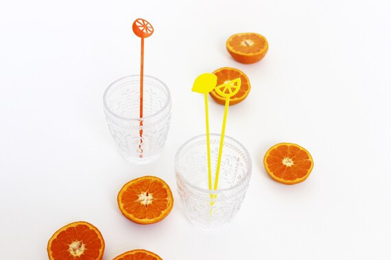 Citrus Drink Stirrers (set of 6 lemon and orange stirrers) | Etsy (US)