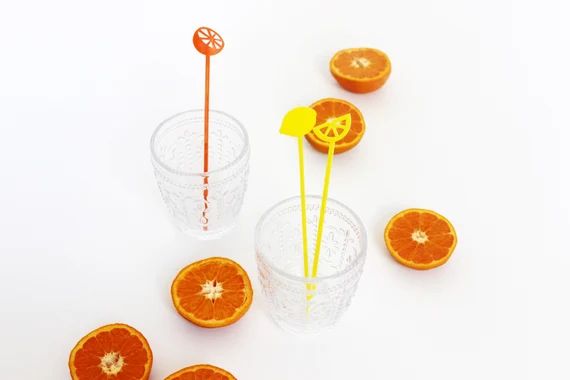 Citrus Drink Stirrers (set of 6 lemon and orange stirrers) | Etsy (US)