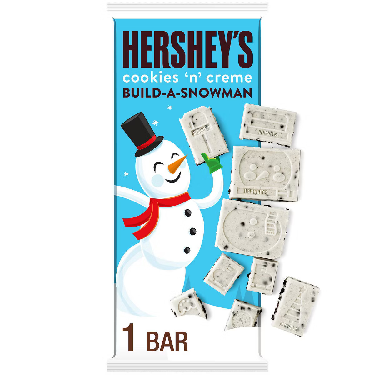 HERSHEY'S Christmas Cookies 'n' Crème Build-A-Snowman Candy Bar - 4oz | Target