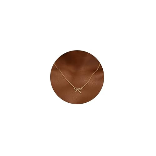 Hothrty Gold Bow Necklace for Women Preppy Dainty Coquette Bow Pendant Choker Simple Cute Small Chain Trendy Necklaces for Women Aesthetic Jewelry Gifts | Amazon (US)