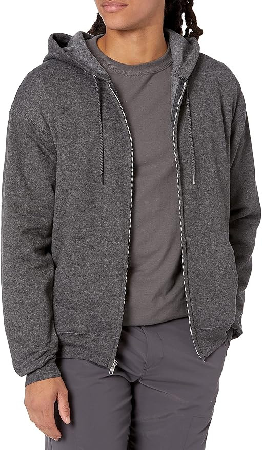 Hanes Men's Full-Zip Eco-Smart Hoodie | Amazon (US)