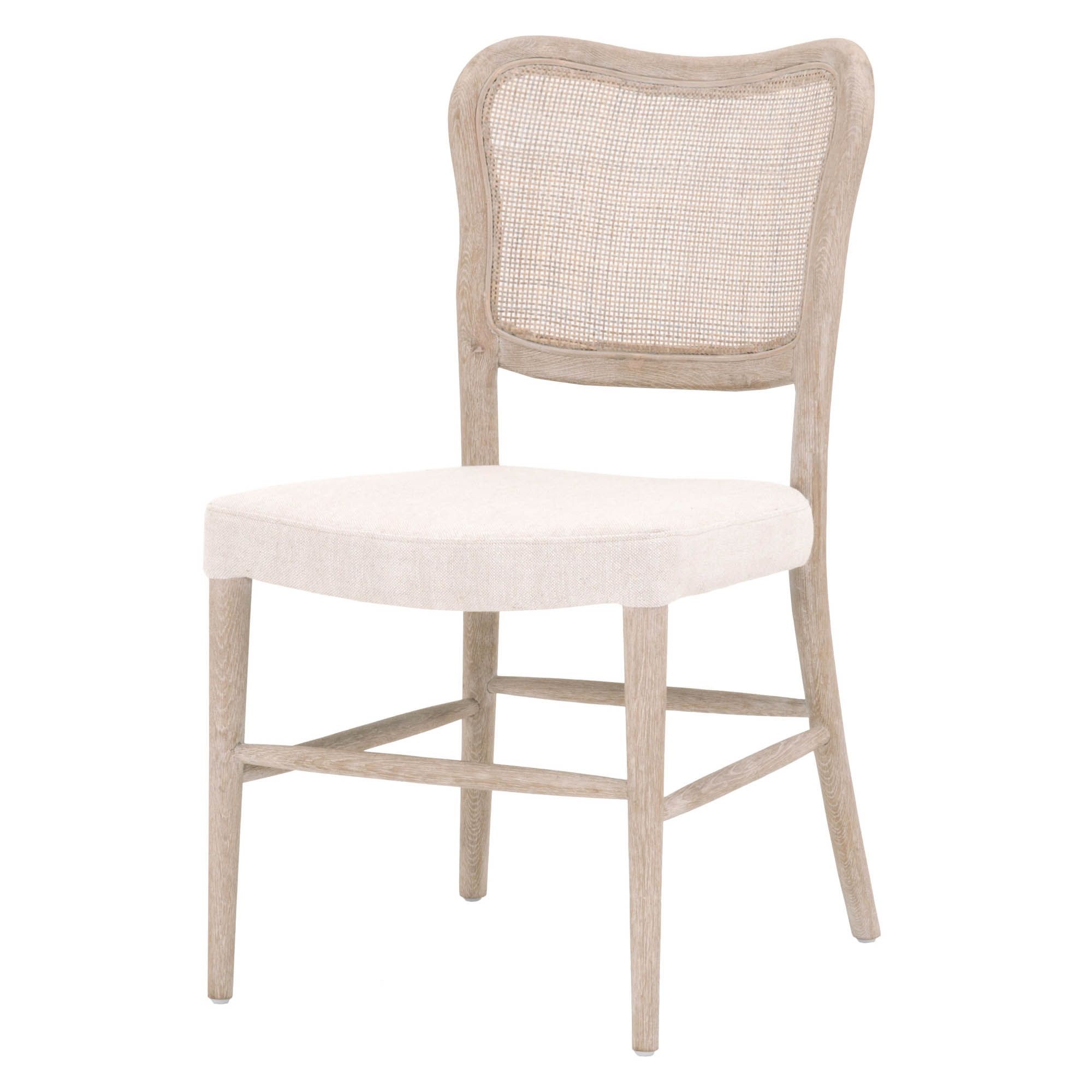 Cane Back Wooden Frame Dining Chair with Padded Seat, Set of 2, Beige - Walmart.com | Walmart (US)