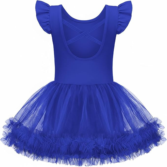 Zaclotre Tutu Dance Dresses for Girls Ruffle Sleeve Criss-Cross Back Ballet Leotards Toddler Ball... | Amazon (US)