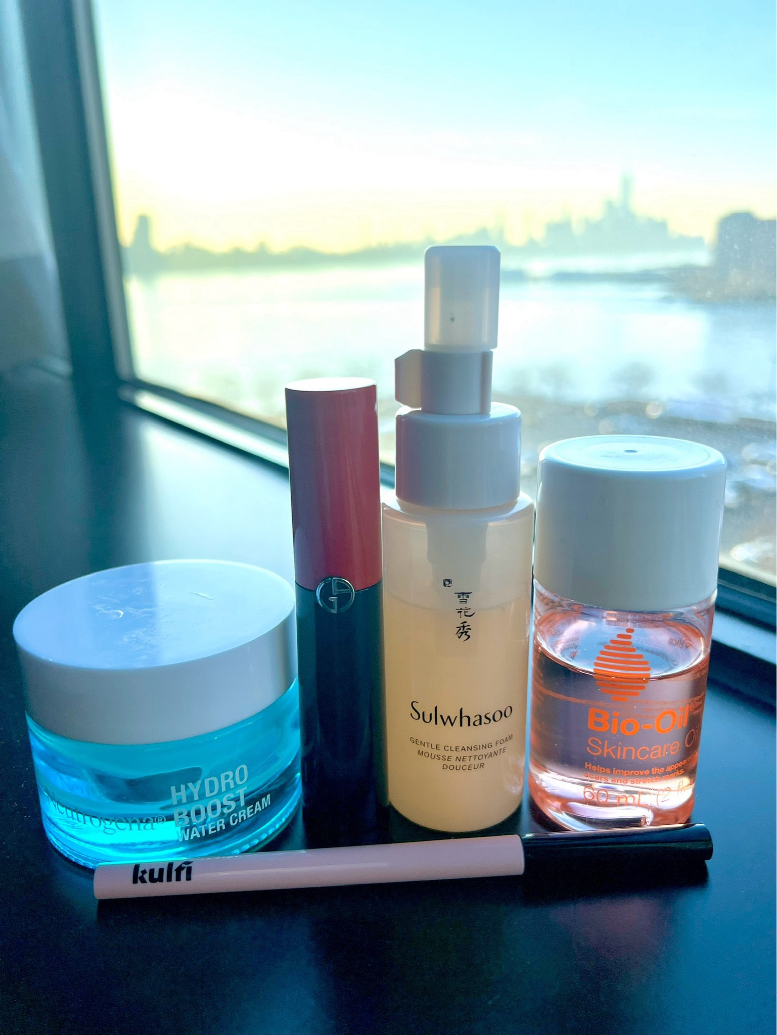Skincare & makeup minimal, travel-friendly, high quality products I carried for my work trip.
The Sulwahsoo cleanser is gentle, moisturizing and yet cleanses deep. Also comes with a travel cap for stem to prevent spillage.
Bio oil for body to protect from harsh winter and office A/C.
Neutrogena Hydro boost for extra dose of hydration.
Best. Lipstick. Ever. From Armani beauty - very classy, bold but professional in a formal setting 
Kulfi beauty eyeliner - easy to glide, not too bold yet defining



#LTKWorkwear #LTKTravel #LTKBeauty