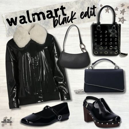 Walmart, black edit, affordable fashion, Walmart, fashion, Walmart finds, patent, leather jacket, shoulder bag, studded bag, Crossbody, bag, purse, Mary Jane, clog, edgy style 

#LTKSeasonal #LTKfindsunder100 #LTKstyletip