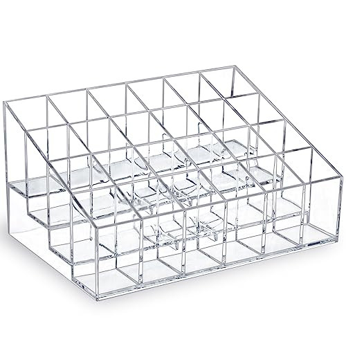 Amazon.com: MOSIKER Lipstick Organizer,Small Clear Plastic Compact Lip Gloss Chapstick Perfume Sa... | Amazon (US)