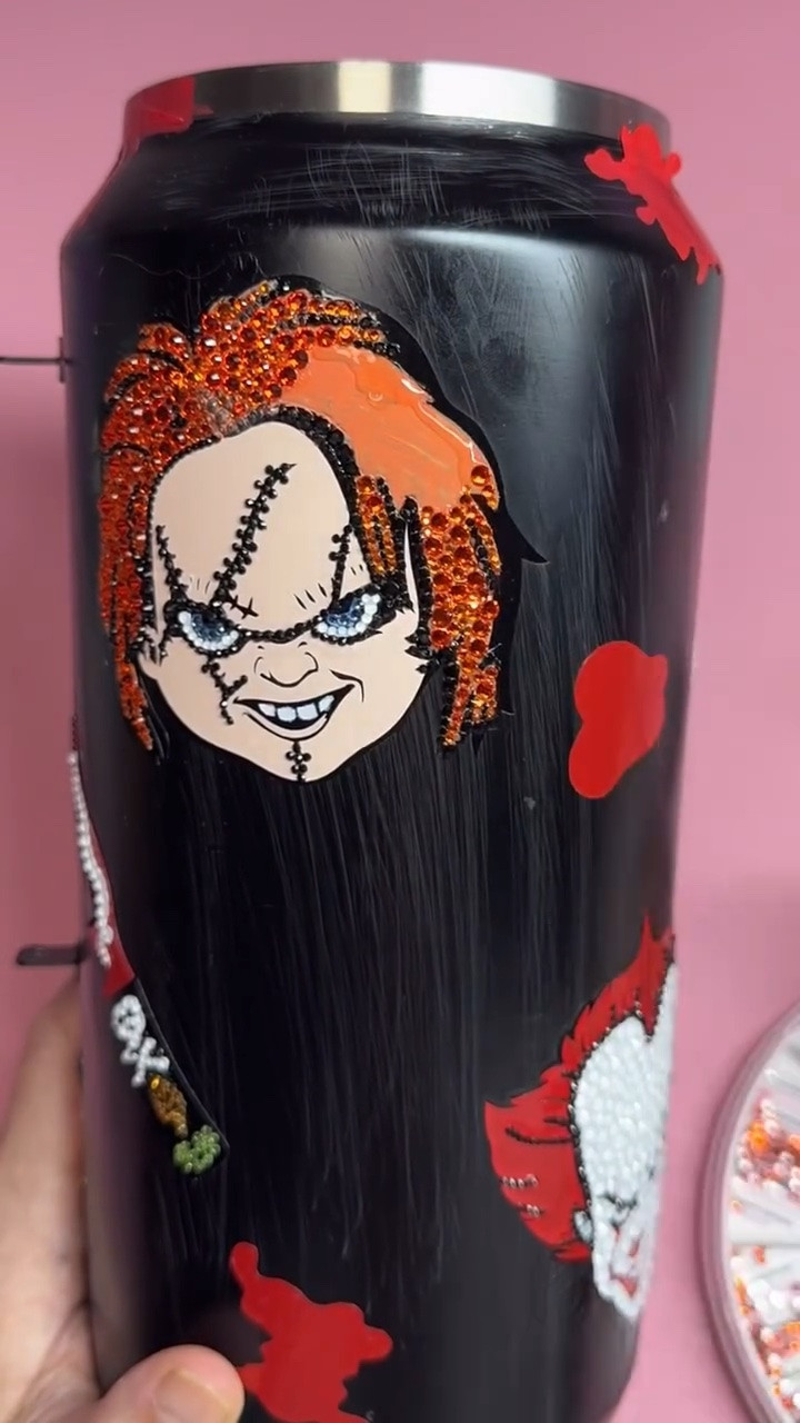 Rhinestones colored used for Chucky plus what I used to make him