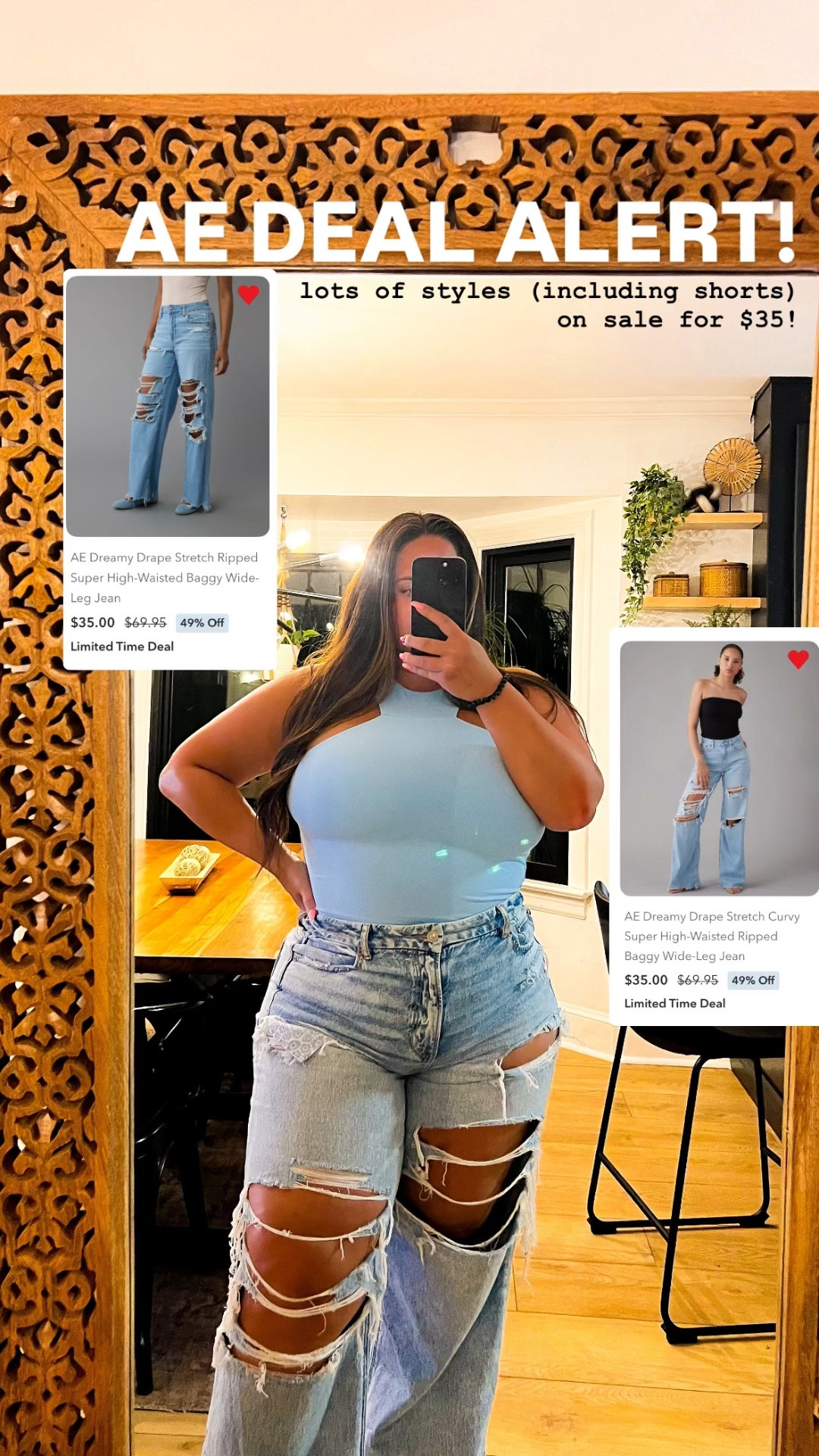 AMERICAN EAGLE DENIM ON SALE FOR $35! 

Recommend size 14 for anything “dream drape” or “next level stretch” and size 16 for strigid 

#jeans #midsizestyle #size14 #size16 #baggyjeans #widelegjeans #curvyjeans #affordablejeans #momjeans #stretchyjeans #everydayoutfits #casualstyle 

#LTKSaleAlert #LTKFindsUnder50 #LTKMidsize