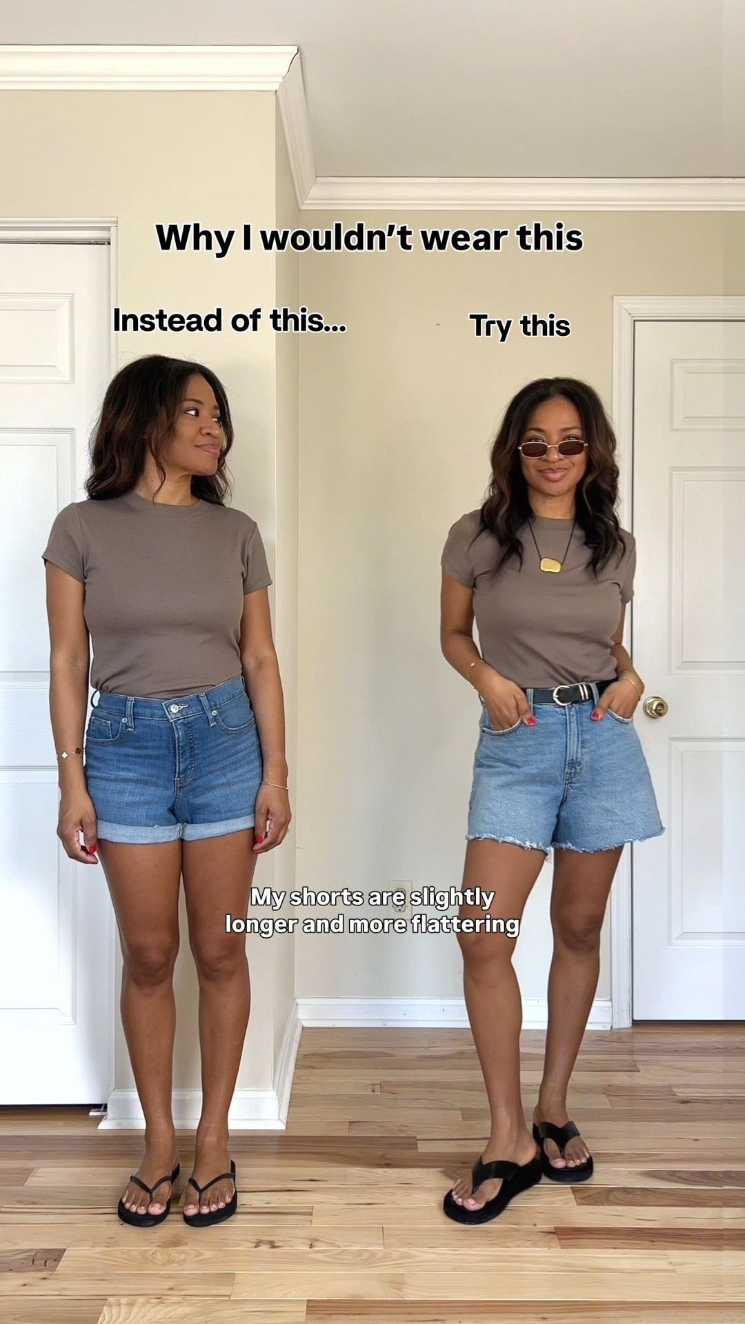Wearing a small in the top. Wearing a size 27 regular in the second pair of denim shorts which are from the “Curve Love” sizing range. I am also linking the regular sizing range. The Curve love gives me more room in the hips which is why I prefer it more. My sandals are from Revolve and they’re true to size but I’m also linking similar ones at a lower price point  

#LTKootd #LTKOver40 #LTKgrwm