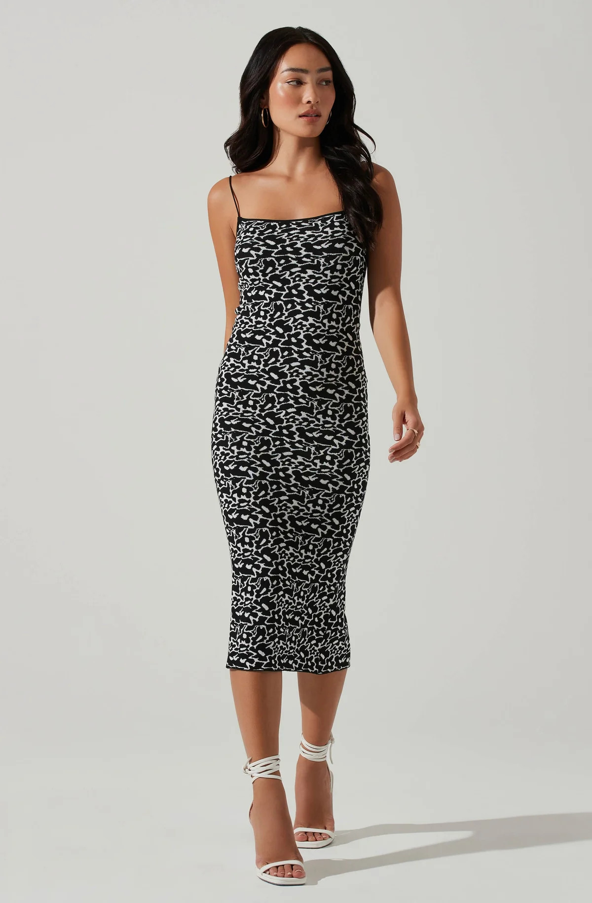 Catira Floral Knit Bodycon Midi Dress | ASTR The Label (US)