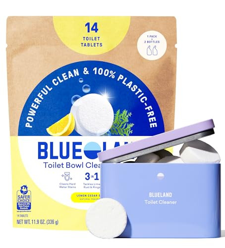 BLUELAND Toilet Bowl Cleaner Tablets, 14 Count (Pack of 1), Lemon Cedar, Plastic-Free, No Harsh C... | Amazon (US)