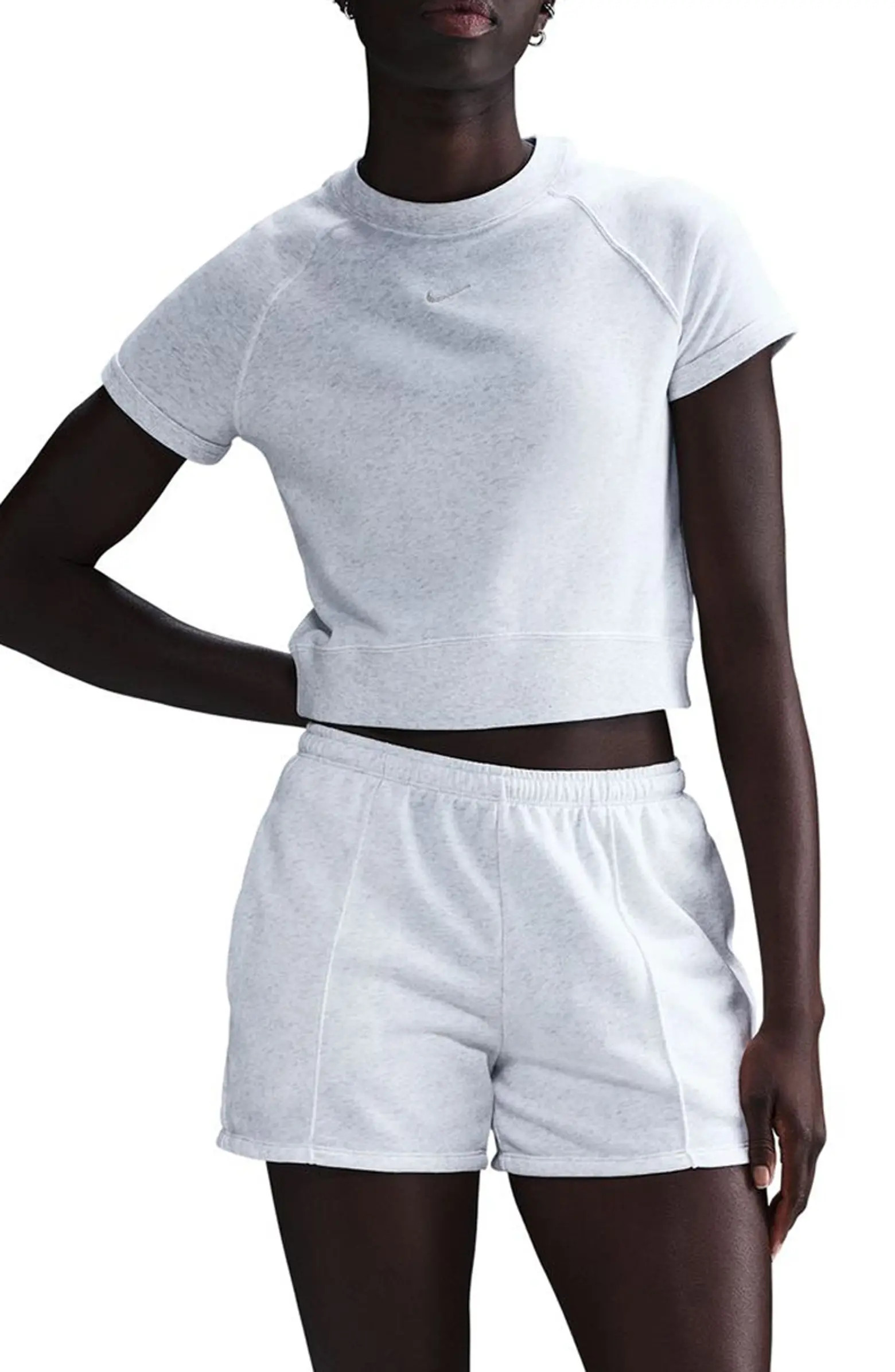 Nike Sportswear Chill Crop Cotton Blend French Terry Top | Nordstrom | Nordstrom