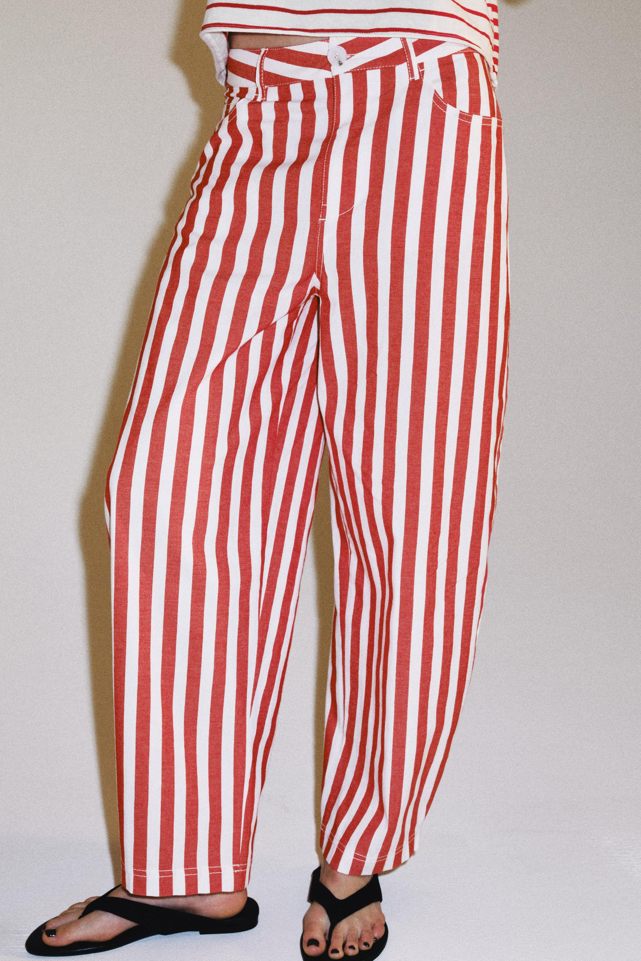 ZW COLLECTION STRIPED TAPERED JEANS | Zara UK
