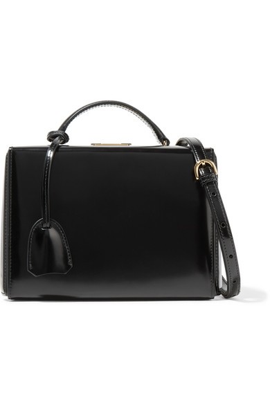 Mark Cross - Grace Small Glossed-leather Shoulder Bag - Black | NET-A-PORTER (US)