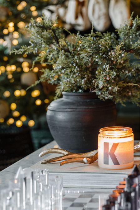 The perfect, simple coffee table styling. Love this brass antler from Kathy Kuo home as a  winter holiday accent. 

#LTKHoliday #LTKhome #LTKSeasonal