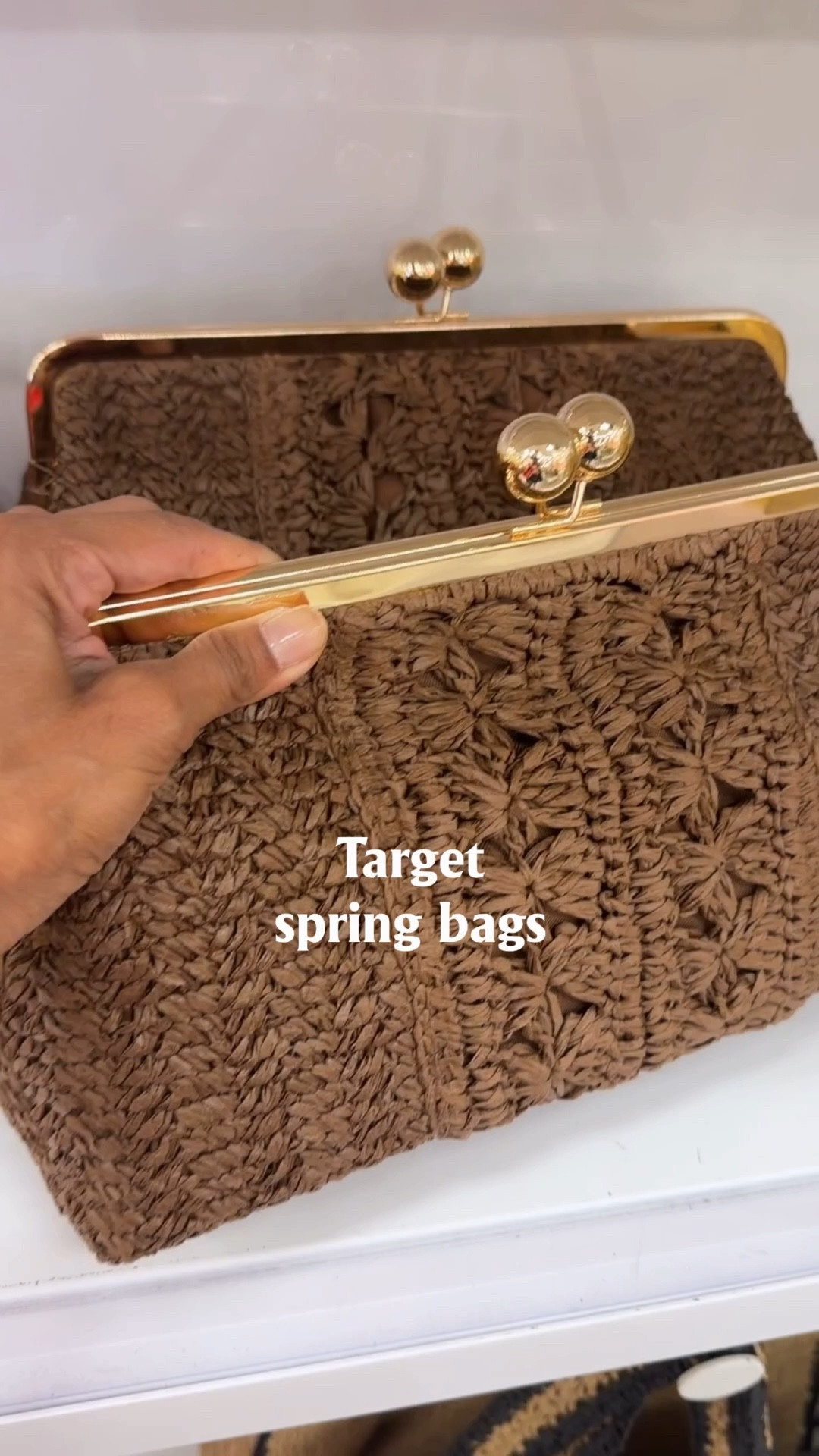 Target has a variety of raffia bags for spring . 
@Target 
A couple were not online to link yet 

Spring style 
Vacation bag 
Summer bags 

#LTKSeasonal #LTKOver40 #LTKTravel