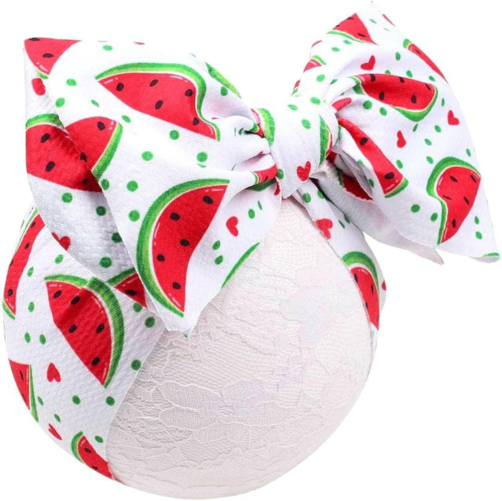 YanJie Watermelon Baby Girls Headbands, Elastics Fruit Baby Bows Hairbands Big Watermelon Bows Ha... | Amazon (US)