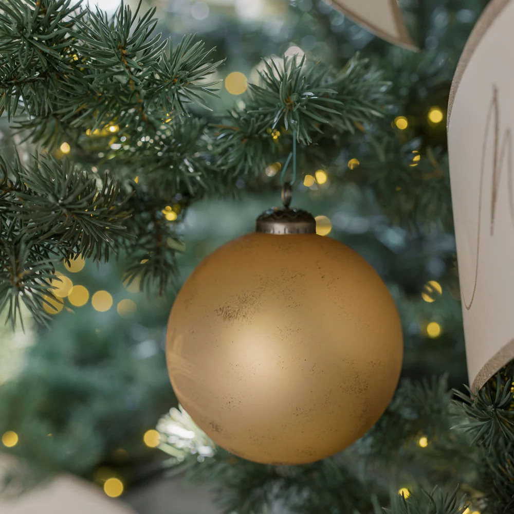 4" Matte Antique Gold Glass Ornament | CG Hunter