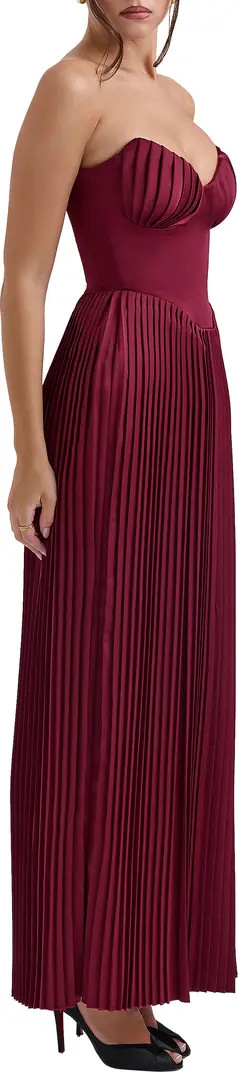 Marcella Strapless Pleated Georgette Gown | Nordstrom