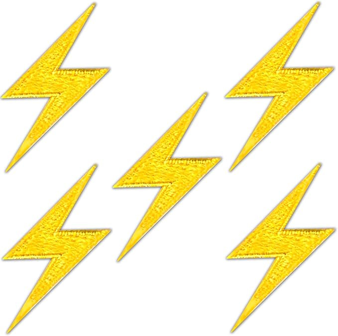Laughing Lizards Yellow Lightning Bolts Iron On Patch Appliques - Good for Clothing Uniform Hat B... | Amazon (US)